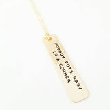 Feminist Vertical Bar Necklace by Salt and Sparkle