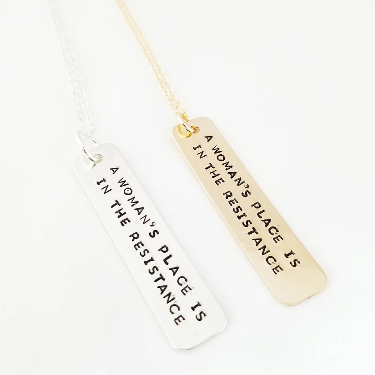 Feminist Vertical Bar Necklace by Salt and Sparkle