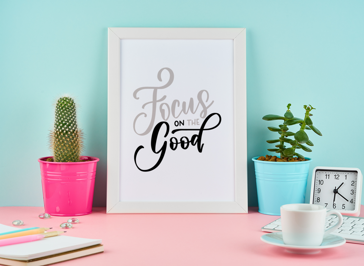 Focus On The Good Motivational Inspiration Wall Decor Quote Print by WinsterCreations™ Official Store