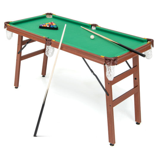 Folding Portable Billiards Table Game Set with Adjustable Foot Levelers