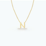 14k Gold Customized initial Necklace by VicStoneNYC Fine Jewelry