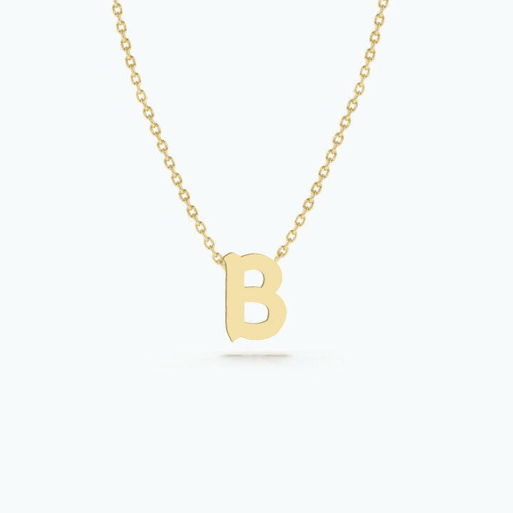 14k Gold Customized initial Necklace by VicStoneNYC Fine Jewelry