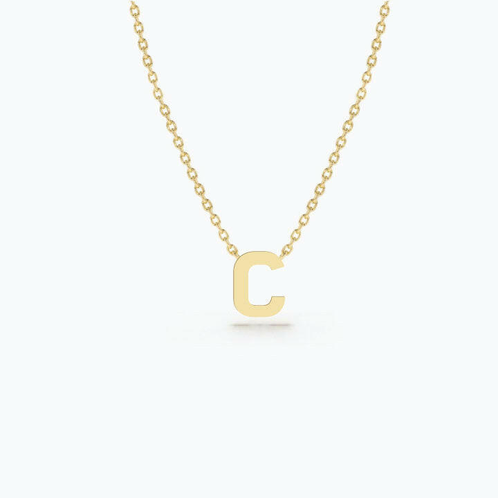 14k Gold Customized initial Necklace by VicStoneNYC Fine Jewelry