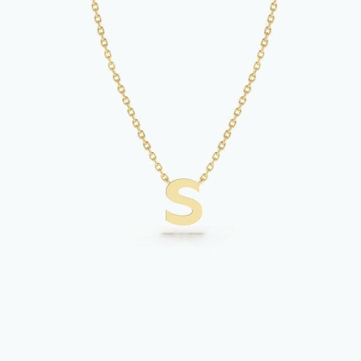 14k Gold Customized initial Necklace by VicStoneNYC Fine Jewelry