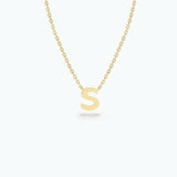 14k Gold Customized initial Necklace by VicStoneNYC Fine Jewelry