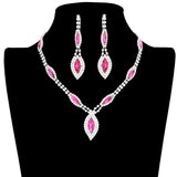 Marquise Stone Accented Rhinestone Necklace Earring Set by Madeline Love