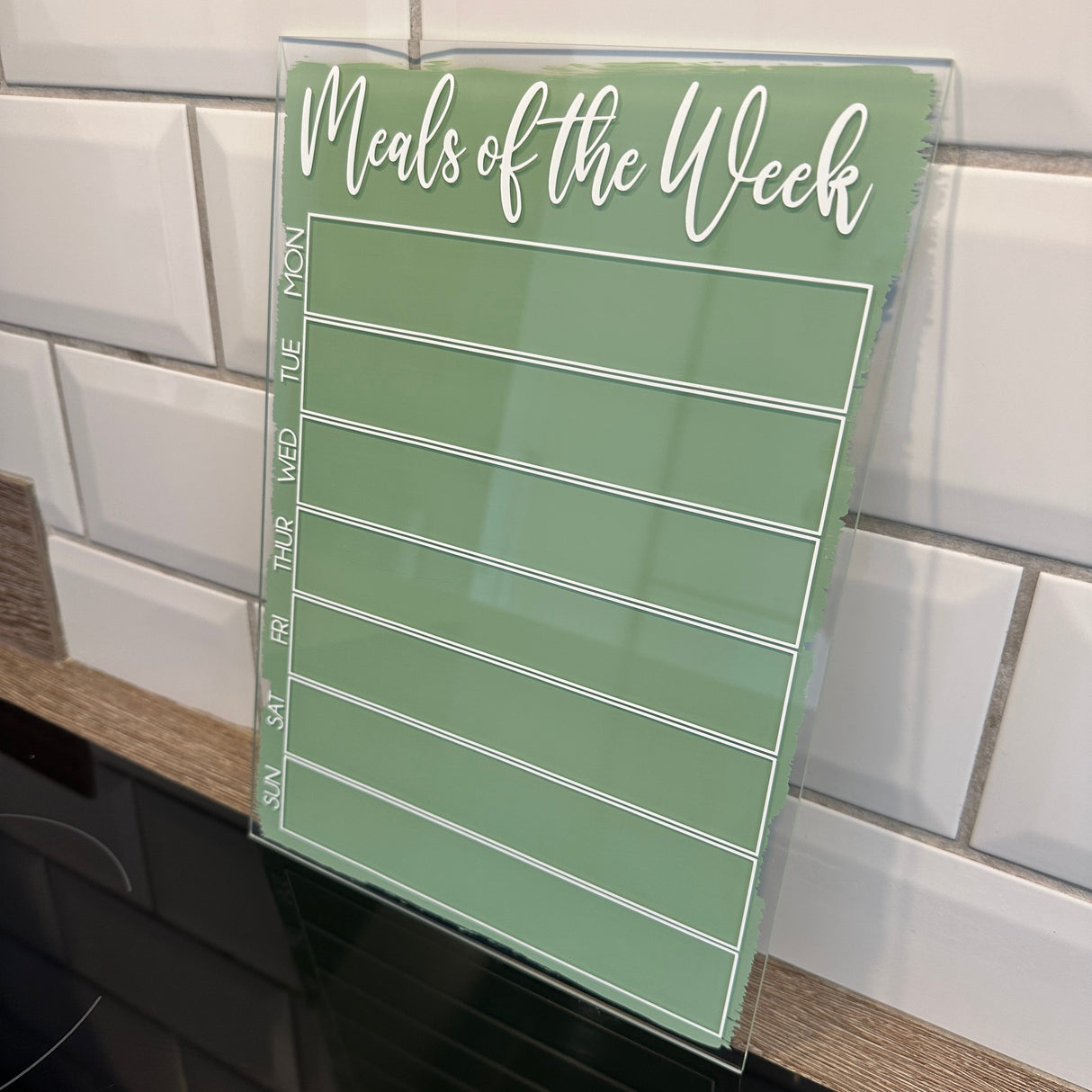 Meals Of The Week Menu Food Meal Planner Painted A4 Clear Acrylic Wipeable Sign With Drywipe Pen by WinsterCreations™ Official Store