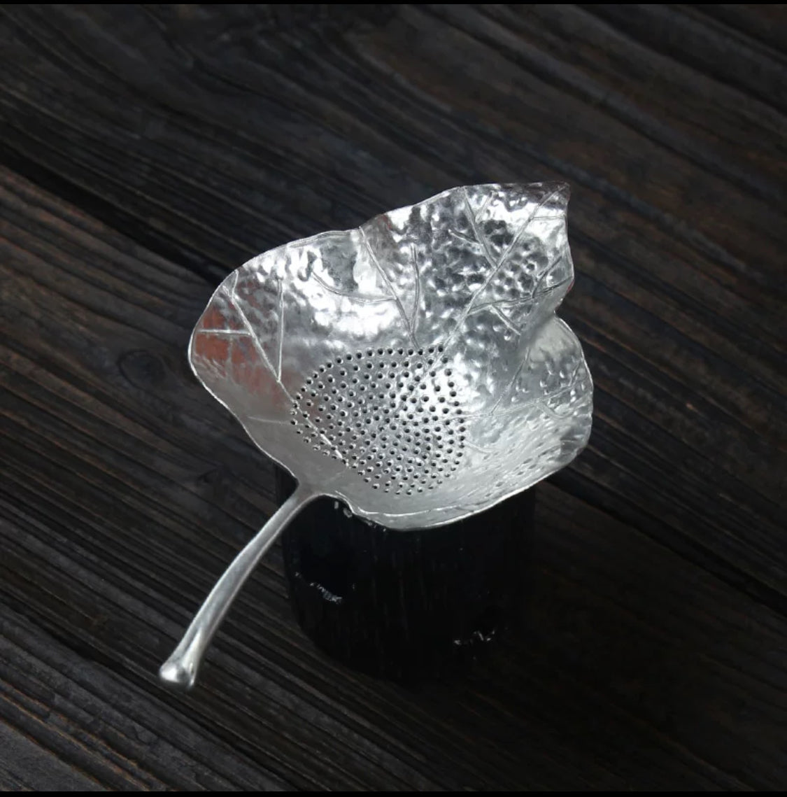 Silver Tin Tea Strainer by Tea and Whisk