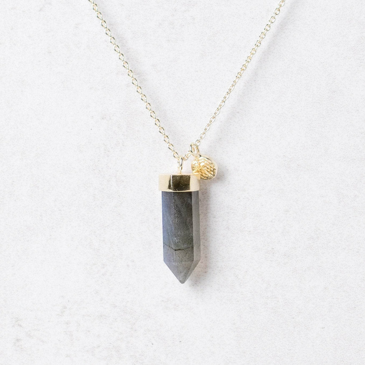 Labradorite Crystal Point Necklace by Tiny Rituals