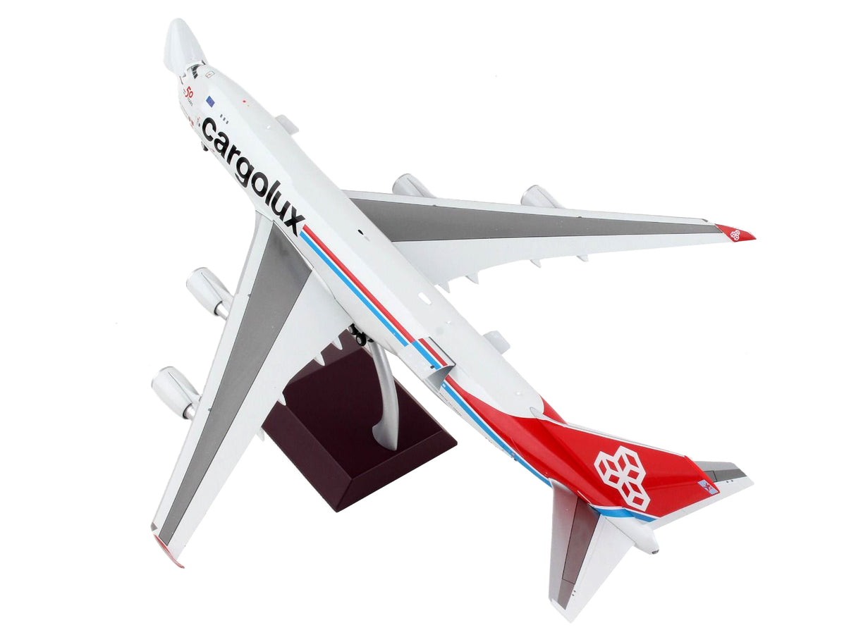 Boeing 747-400F Commercial Aircraft "Cargolux" Gray with Red Tail "Gemini 200 - Interactive" Series 1/200 Diecast Model Airplane by GeminiJets