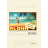 Vintage Lined Notebook Aloha, Greetings from Hawaii, Hula Girl on Beach