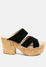 gerd block heeled suede slip-on sandal by London Rag