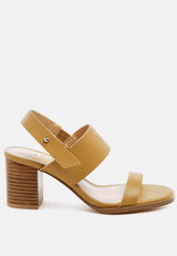 gertude slingback block heel leather sandal by London Rag