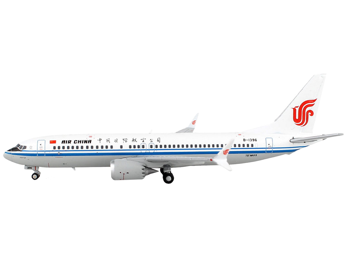 Boeing 737 MAX 8 Commercial Aircraft "Air China" White with Blue Stripes 1/400 Diecast Model Airplane by GeminiJets