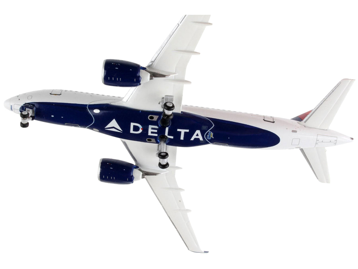 Airbus A220-100 Commercial Aircraft "Delta Airlines" White with Blue and Red Tail 1/400 Diecast Model Airplane by GeminiJets