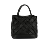 Woven detailed top handle small tote bag by hfstylish