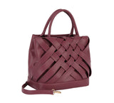 Woven detailed top handle small tote bag by hfstylish