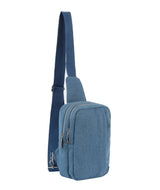 Front pocket denim sling bag by hfstylish