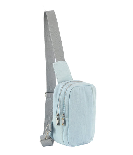 Front pocket denim sling bag by hfstylish