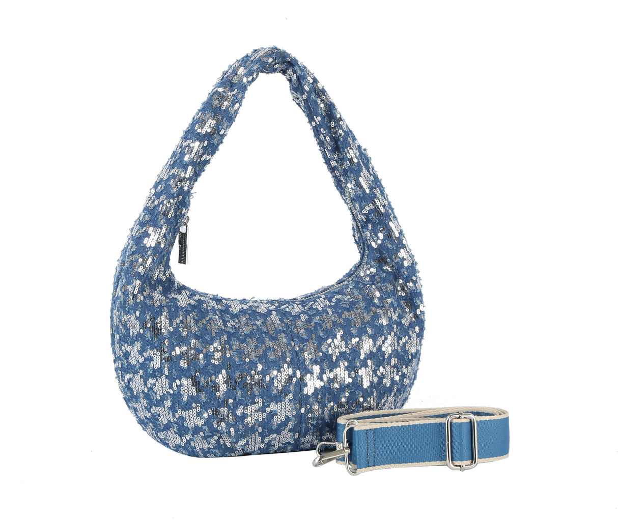 Sequin denim shoulder bag by hfstylish