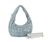 Sequin denim shoulder bag by hfstylish