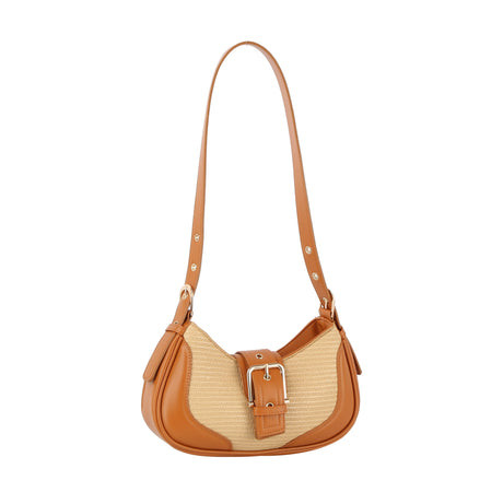 Y2K buckle detailed two tone shoulder bag by hfstylish