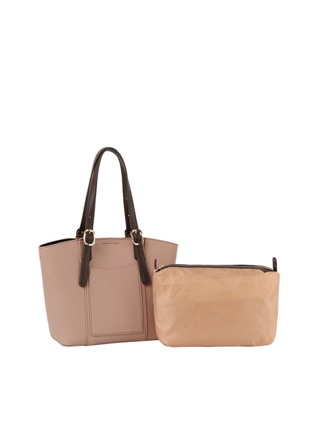 2 in 1 buckled handle tote by hfstylish