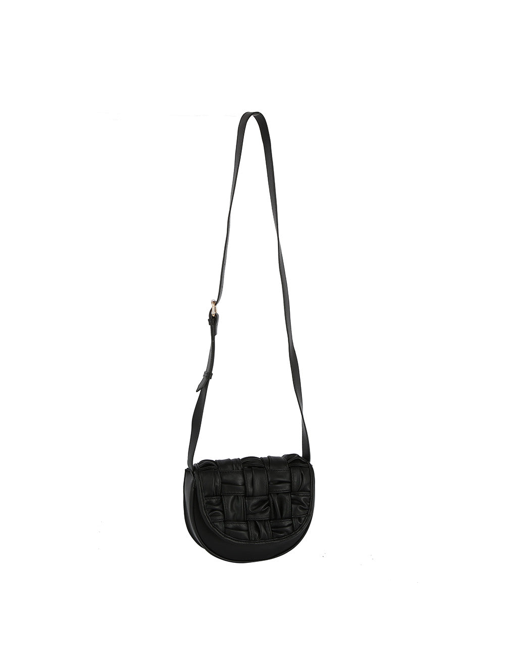 Woven front flap saddle bag by hfstylish