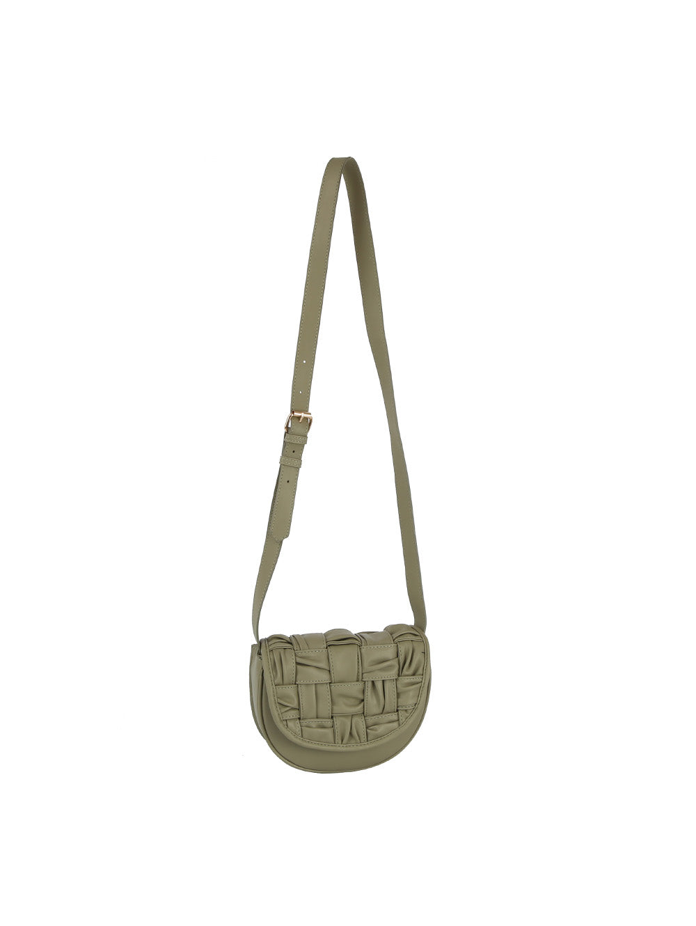 Woven front flap saddle bag by hfstylish