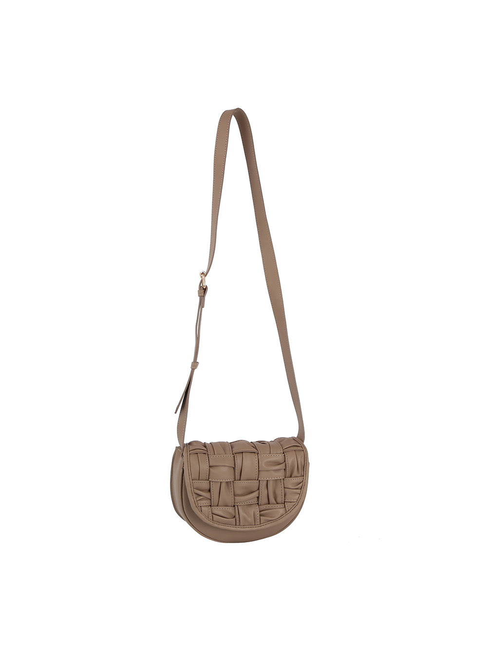 Woven front flap saddle bag by hfstylish