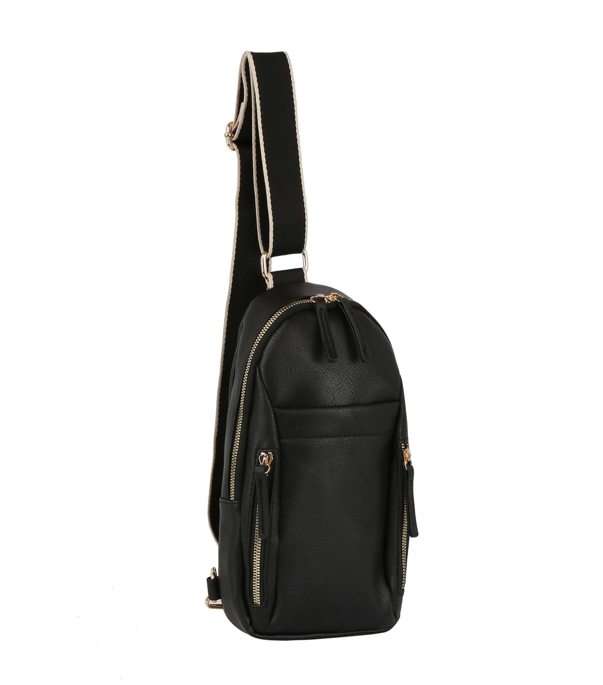 Multiple zip stripe sling bag by hfstylish