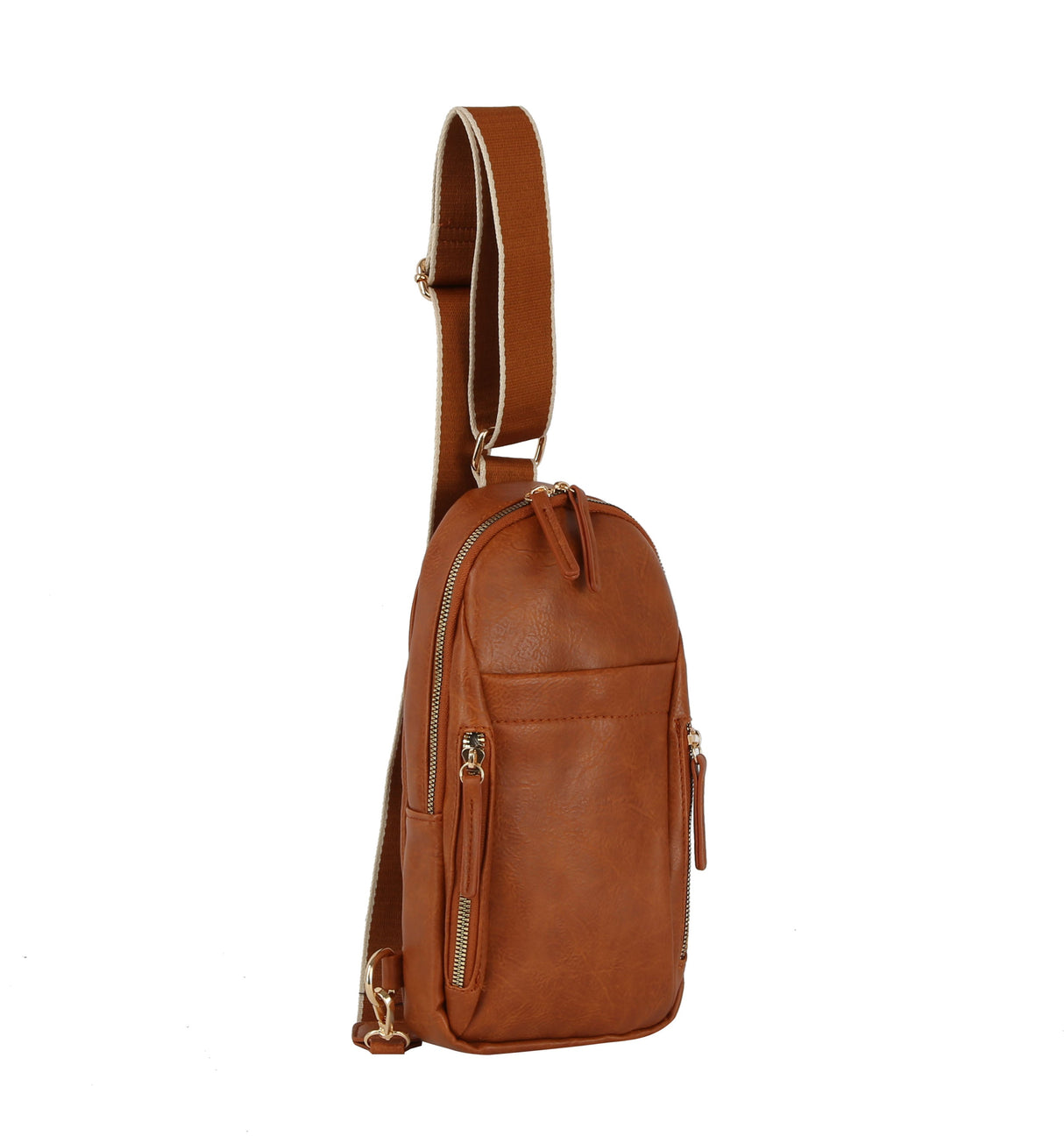 Multiple zip stripe sling bag by hfstylish