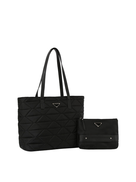 2 in 1 Quilted big tote with pouch by hfstylish