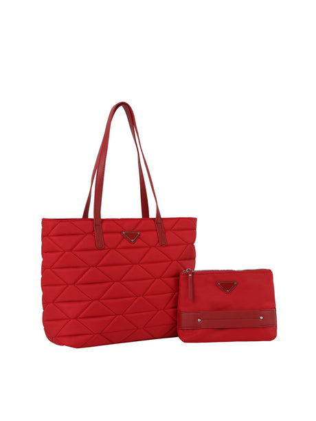 2 in 1 Quilted big tote with pouch by hfstylish