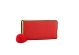 Women's Vegan Leather Wallet with Pom Pom Zipper by hfstylish