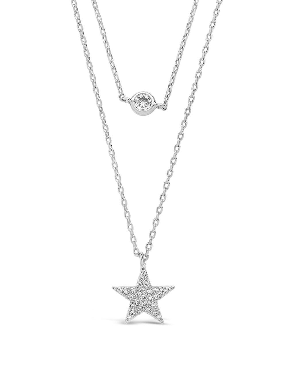 Sterling Silver Star Pendant CZ Layered Necklace by Sterling Forever