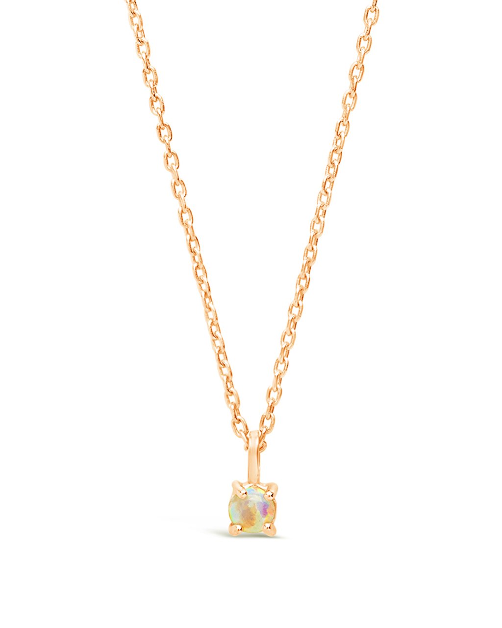 Sterling Silver Mini Opal Pendant Necklace by Sterling Forever