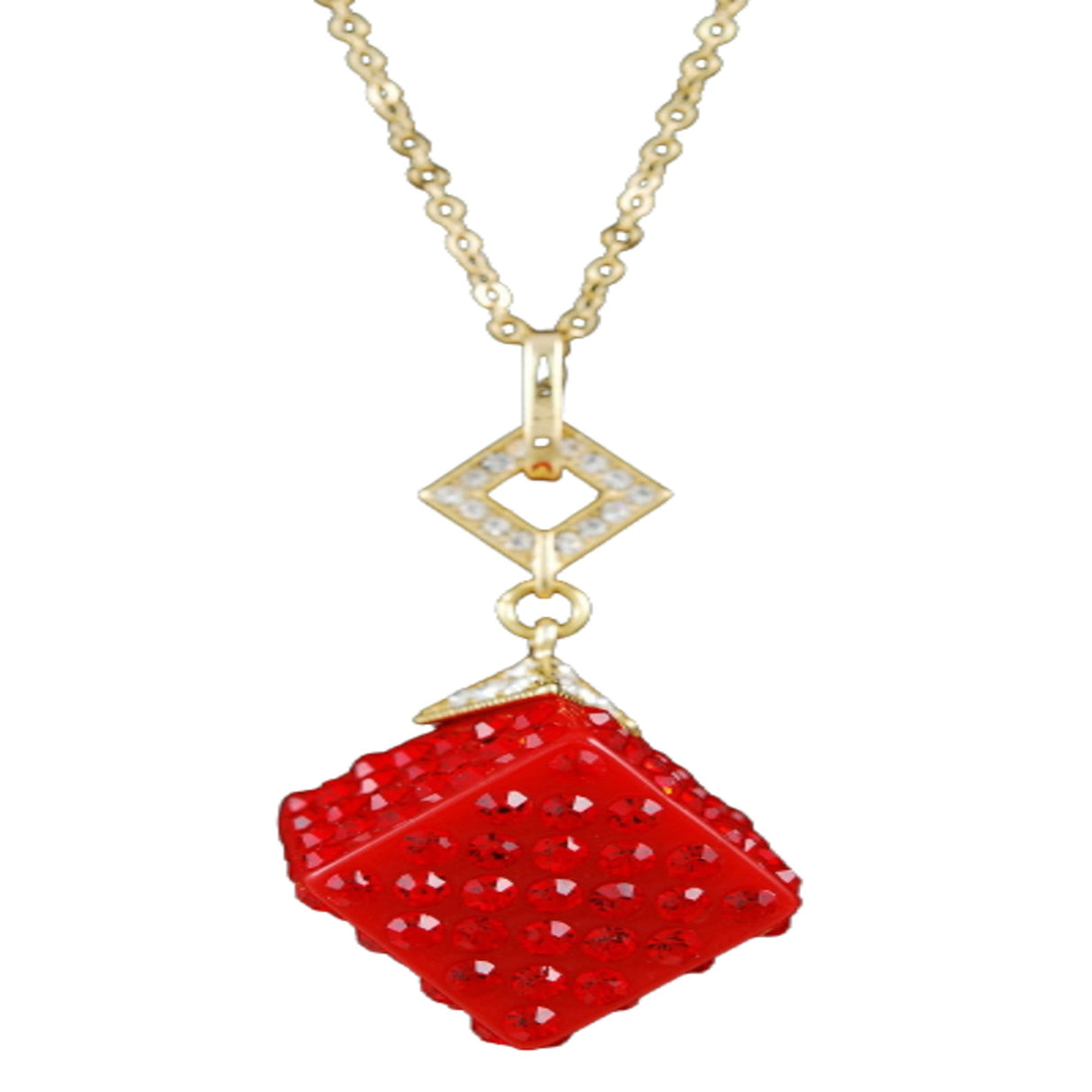 Studded Cube Pendant Necklace by BeyondEnvy