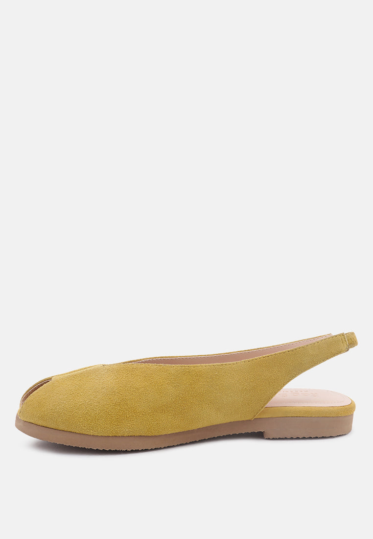 gretchen mustard slingback flat sandals by London Rag