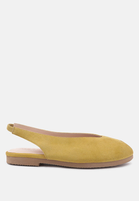 gretchen mustard slingback flat sandals by London Rag