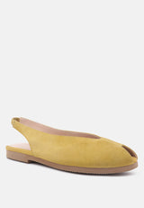 gretchen mustard slingback flat sandals by London Rag