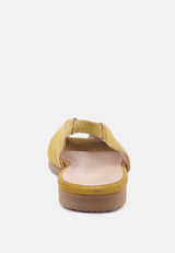 gretchen mustard slingback flat sandals by London Rag