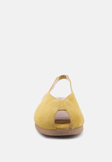 gretchen mustard slingback flat sandals by London Rag