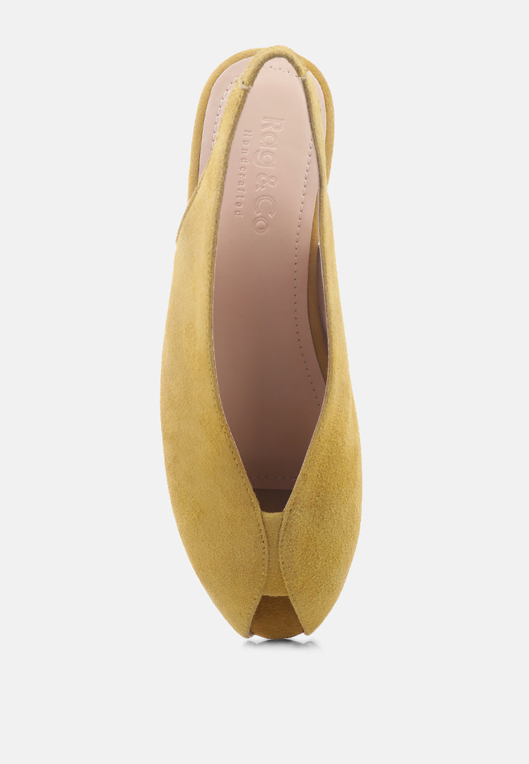 gretchen mustard slingback flat sandals by London Rag