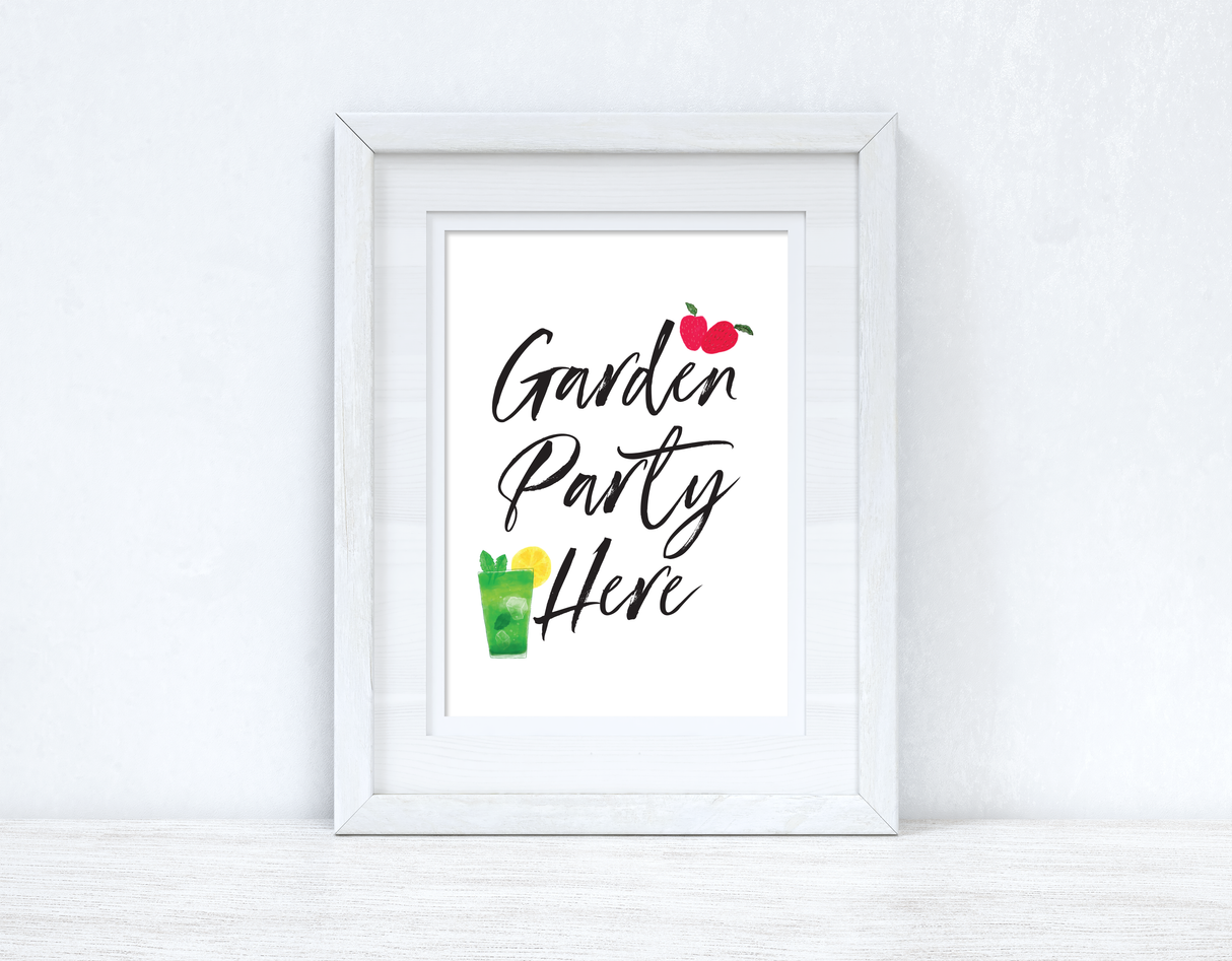 Garden Party Here Summer Seasonal Wall Home Decor Print by WinsterCreations™ Official Store