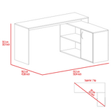 Antlia L-Shaped Writing Desk, Two Shelves, Single Door Cabinet by FM FURNITURE