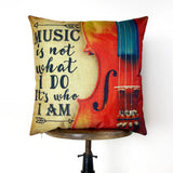 Gifts for Music Lovers | Music is What I Am | Pillow Cover | Home Decor | Throw Pillow | Gift for Musician | Music decor | Music Gifts by UniikPillows