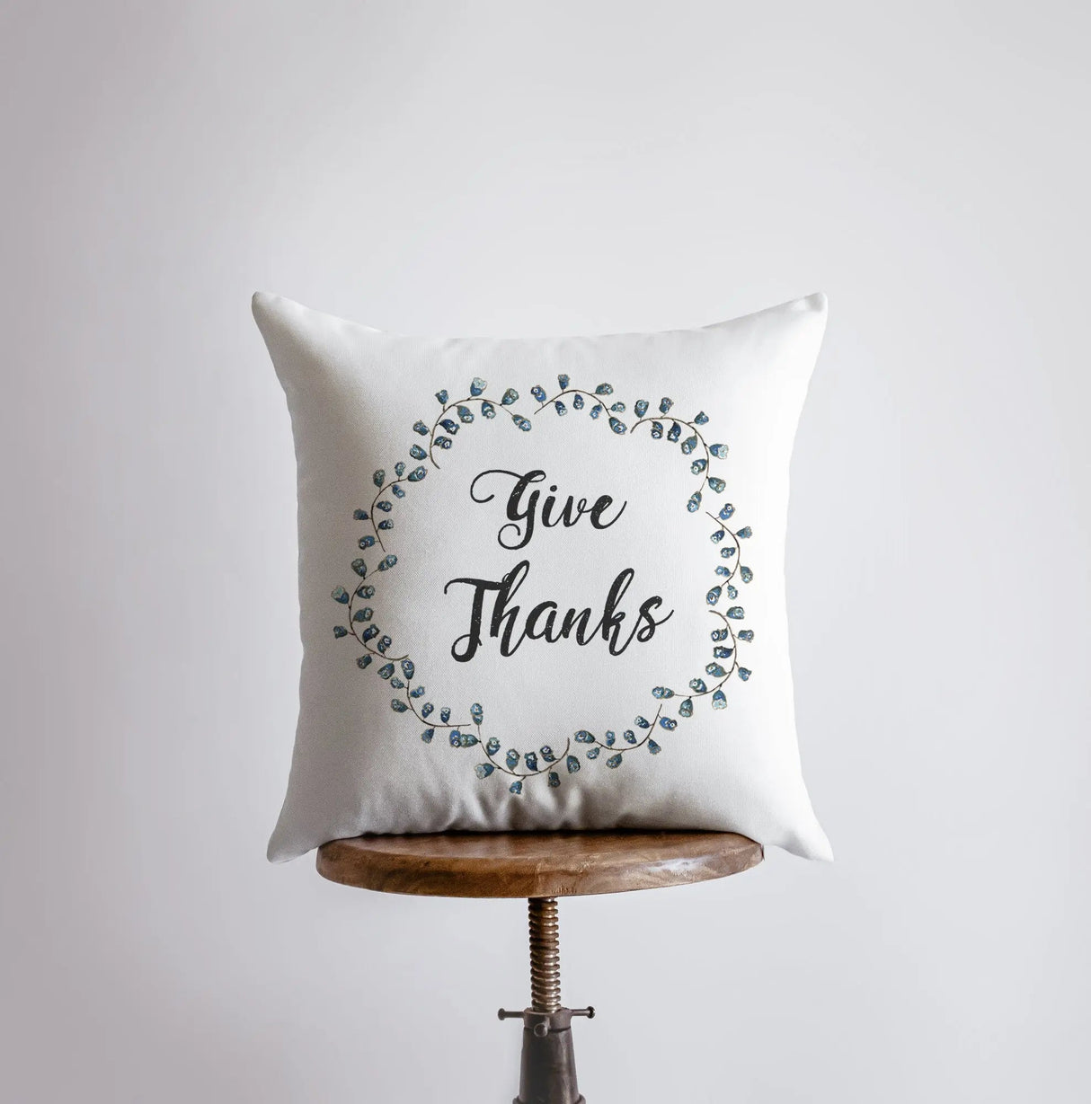 Give Thanks Wreath |  Throw Pillow Thanksgiving Décor | Farmhouse Pillows | Country Decor | Fall Throw Pillows | Cute Throw Pillows by UniikPillows