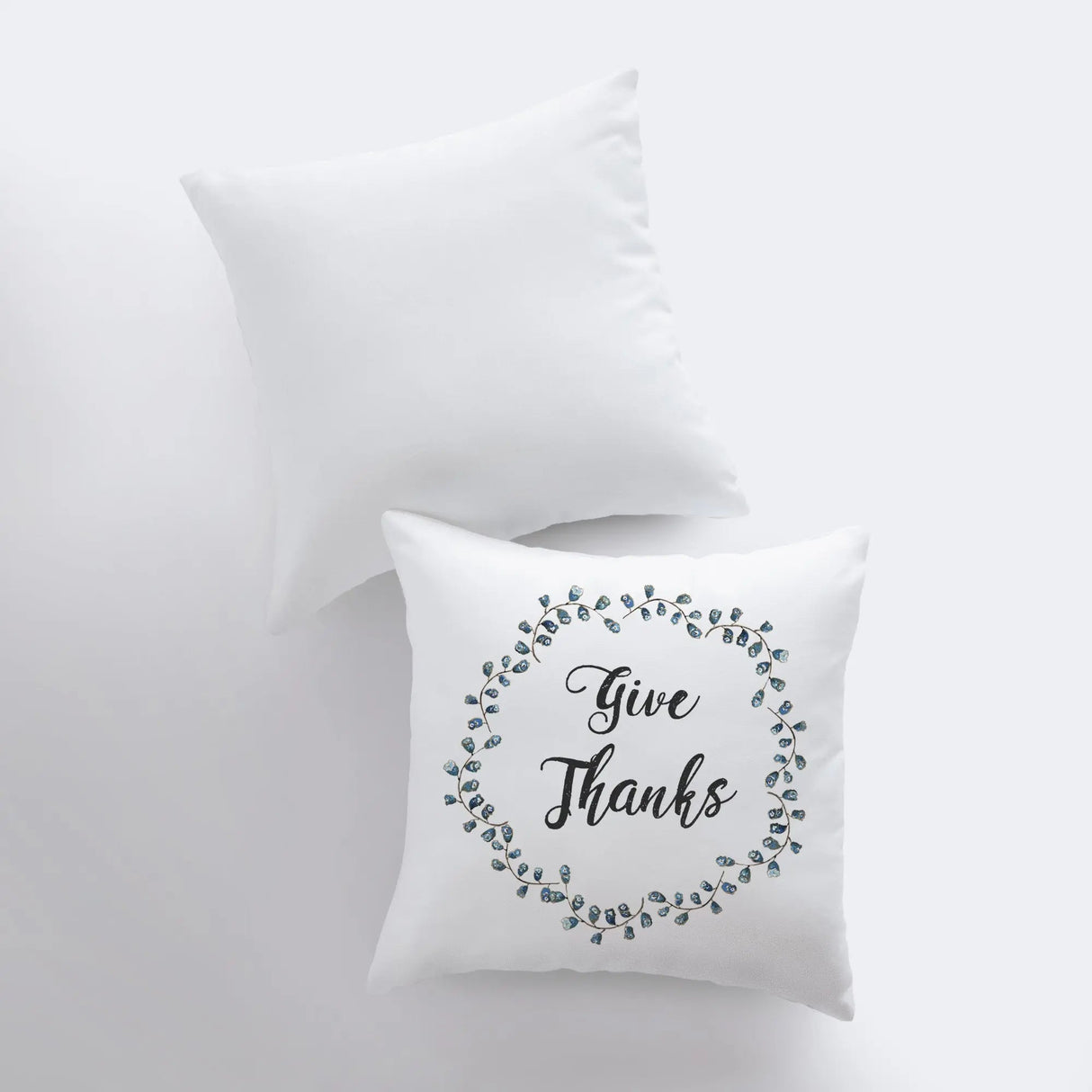 Give Thanks Wreath |  Throw Pillow Thanksgiving Décor | Farmhouse Pillows | Country Decor | Fall Throw Pillows | Cute Throw Pillows by UniikPillows