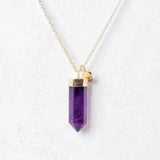 Amethyst Crystal Point Necklace by Tiny Rituals